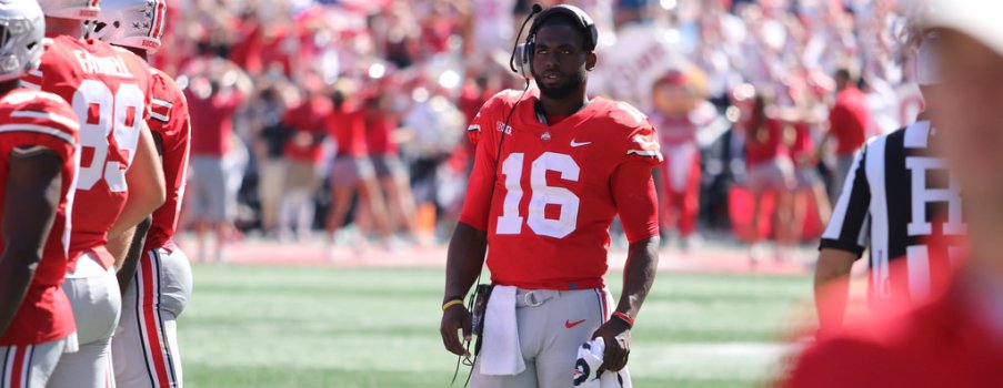 J.T. Barrett tossed five touchdowns on OSU's first six drives before taking the rest of the afternoon off. J.T. Barrett tossed five touchdowns on OSU's first six drives before taking the rest of the afternoon off.