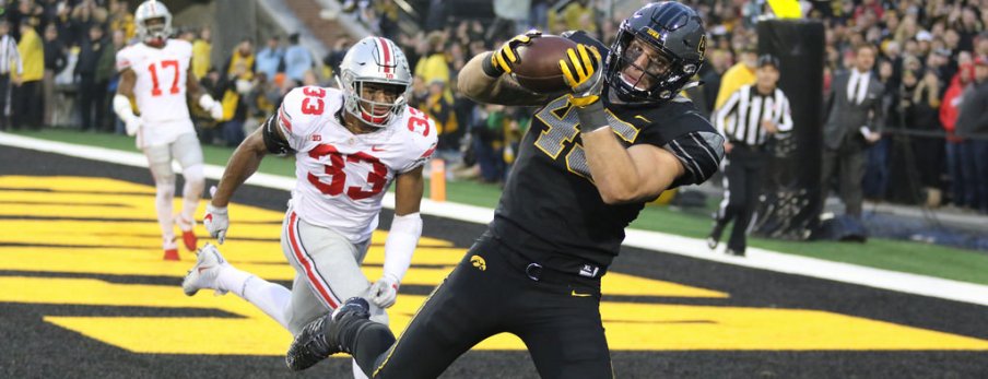 Dante Booker was in the vicinity as Drake Kulick hauled in a short touchdown out of the backfield. Dante Booker was in the vicinity as Drake Kulick hauled in a short touchdown out of the backfield.