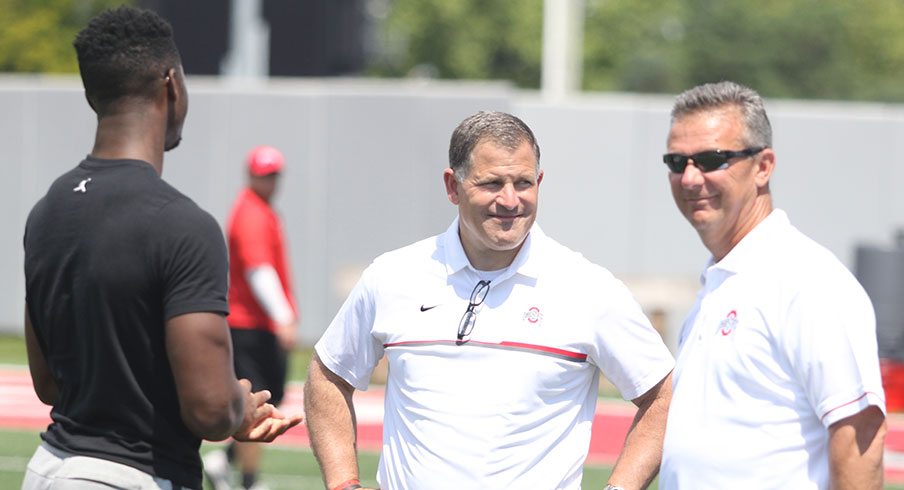 Jayson Oweh, Greg Schiano and Urban Meyer