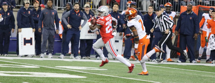 Mike Weber broke his third long touchdown run, this one a 43-yarder, over the last two weeks.