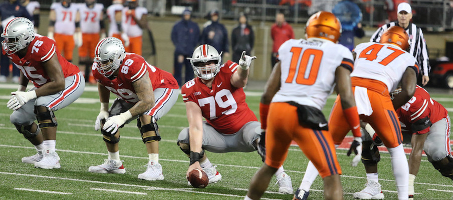 Brady Taylor (79) and the backup offensive line saw playing time against Illinois.