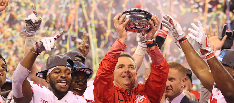 Ohio State celebrates its Big Ten Championship Game win