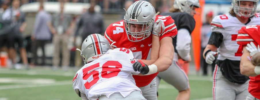 Max Wray vs. Aaron Cox in the spring game