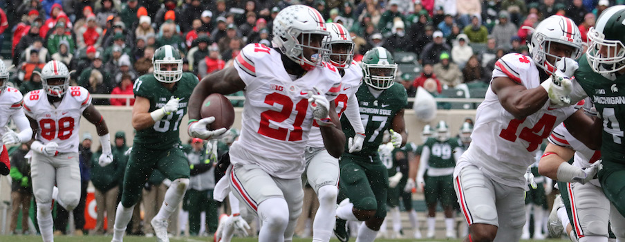 Parris Campbell vs. Michigan State at Spartan Stadium in 2016 Parris Campbell vs. Michigan State at Spartan Stadium in 2016