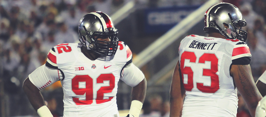 Adolphus Washington (92) and Michael Bennett (63)