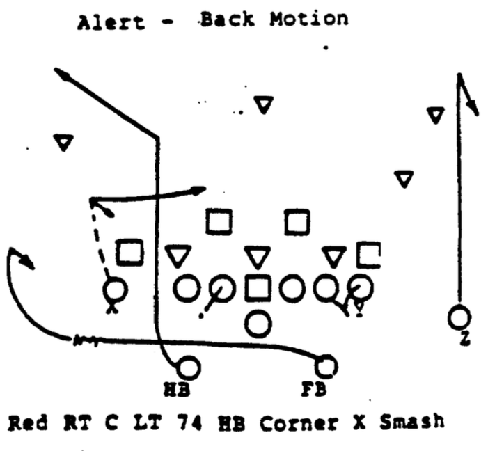 One example of Walsh's triangle stretches