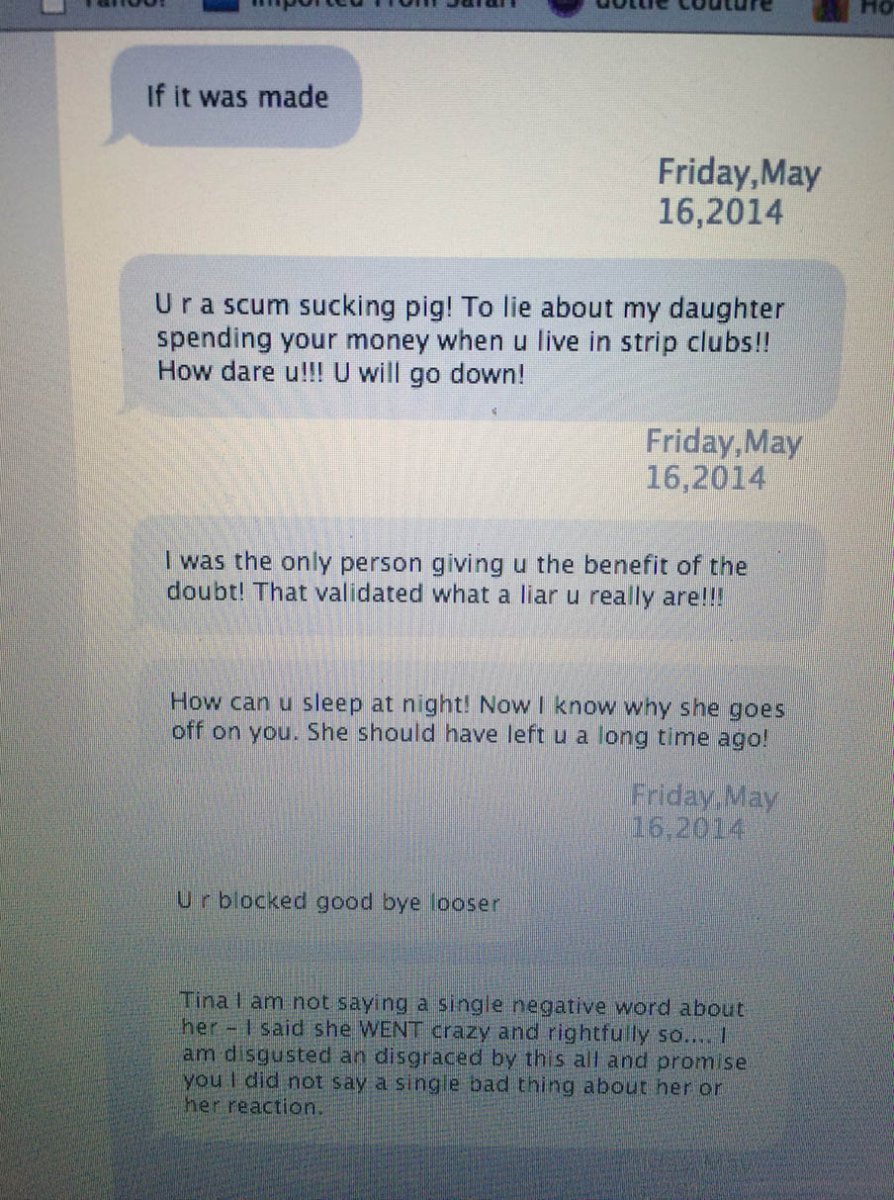 Text messages between Tina Carano and Zach Smith Text messages between Tina Carano and Zach Smith