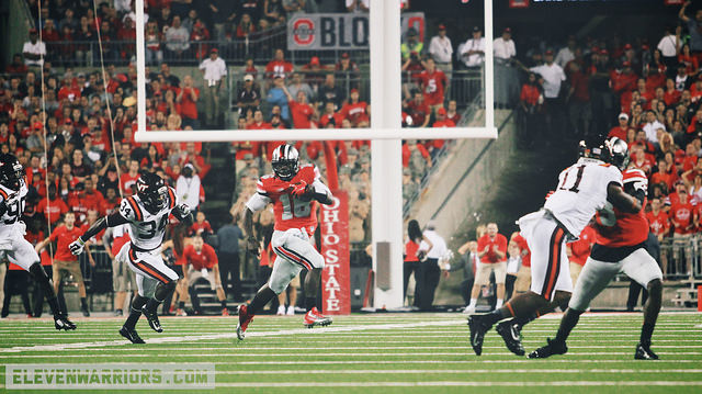 JT Barrett rushes against Virginia Tech in 2014 JT Barrett rushes against Virginia Tech in 2014