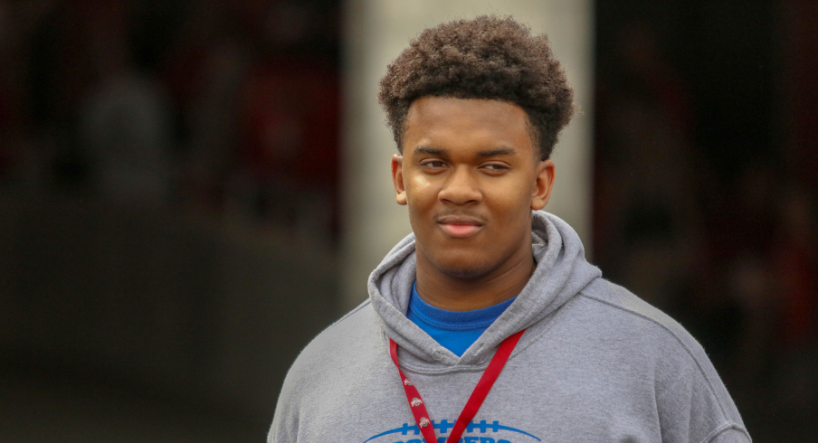 St. Xavier's Paris Johnson Jr. was in attendance for Ohio State's spring game on April 14, 2018. St. Xavier's Paris Johnson Jr. was in attendance for Ohio State's spring game on April 14, 2018.