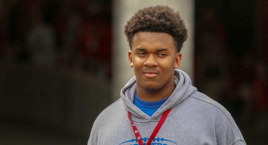 St. Xavier's Paris Johnson Jr. was in attendance for Ohio State's spring game on April 14, 2018.