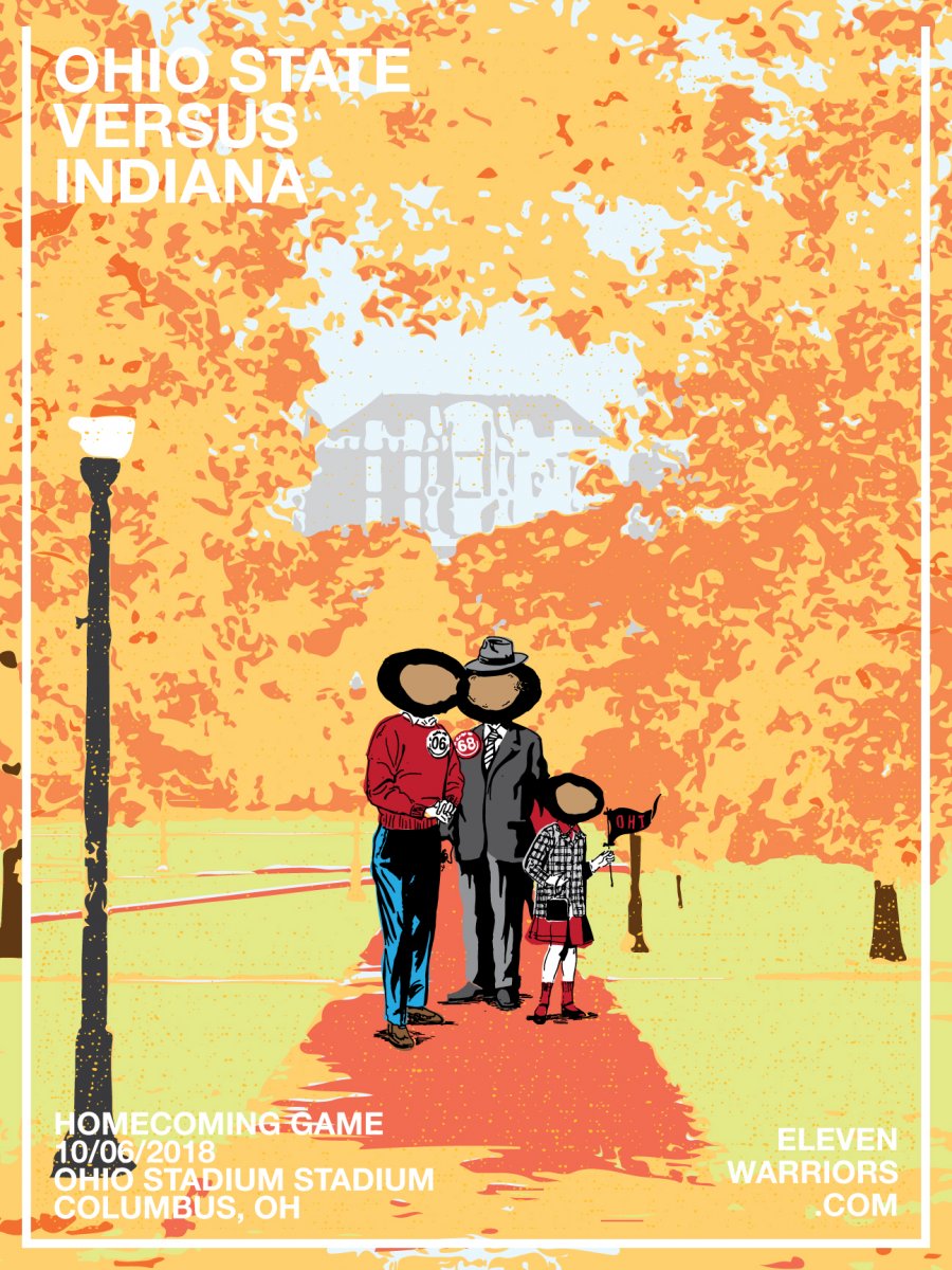 Three generations of anthropomorphic nuts head back to campus for Homecoming in this week's game poster.