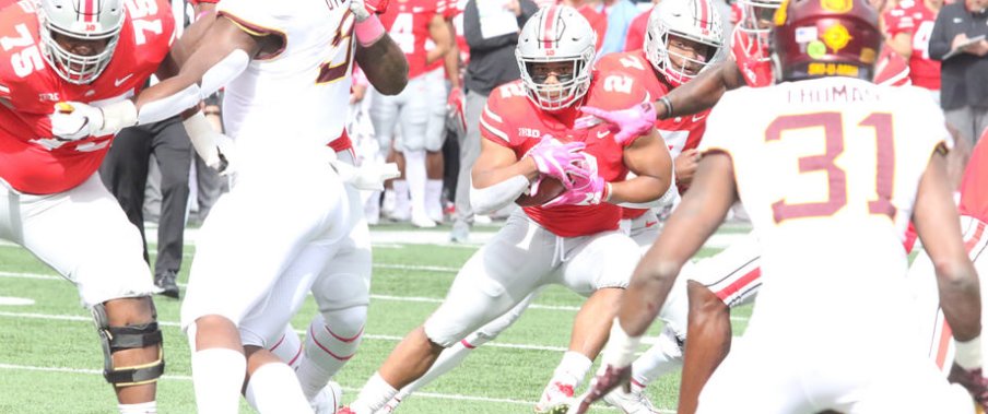 J.K. Dobbins in traffic. J.K. Dobbins in traffic.