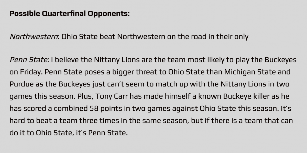 Northwestern seems good.