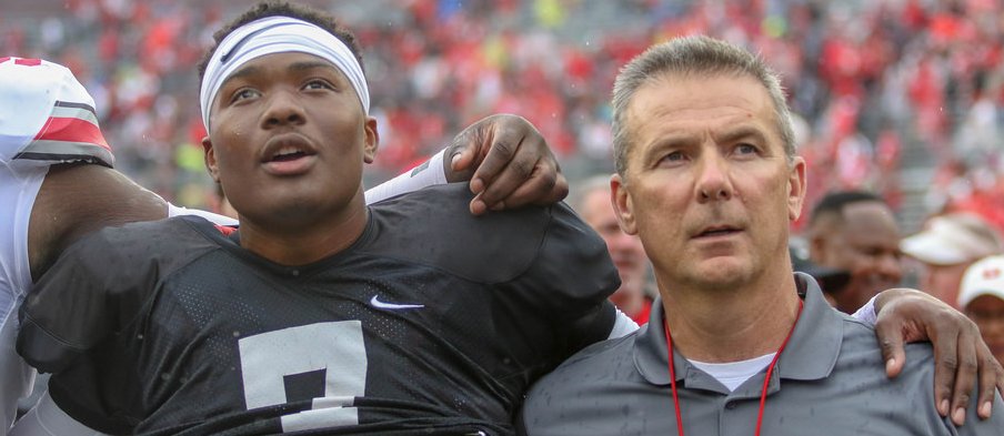 Dwayne Haskins and Urban Meyer Dwayne Haskins and Urban Meyer