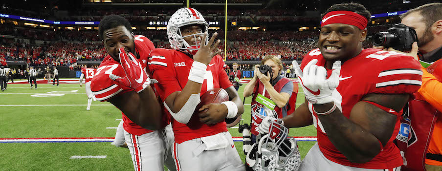 Nicholas Petit-Frere, Dwayne Haskins and Rashod Berry