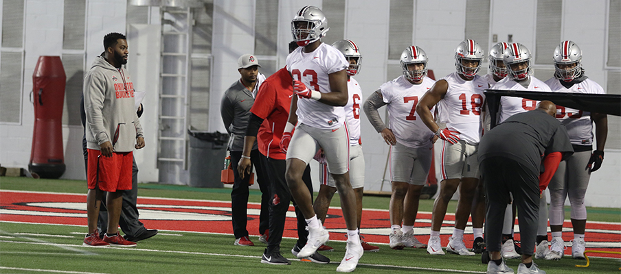 Five-star true freshman Zach Harrison. Five-star true freshman Zach Harrison.