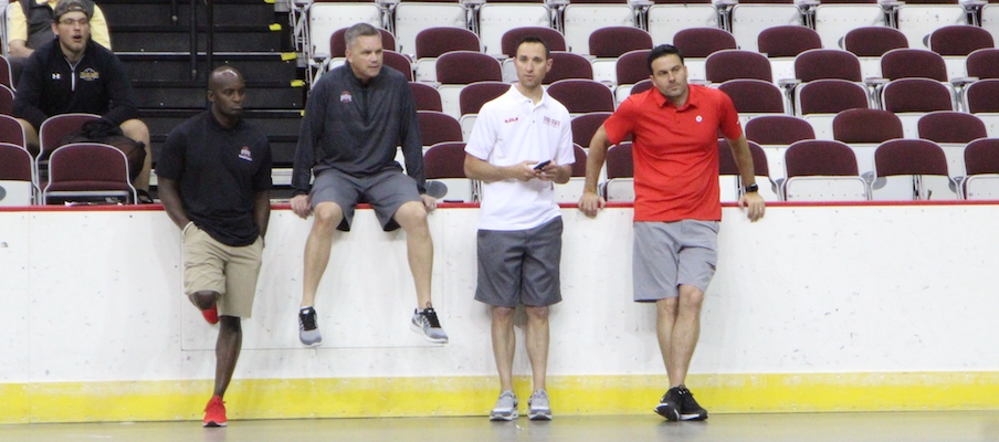 Chris Holtmann and coaches Chris Holtmann and coaches