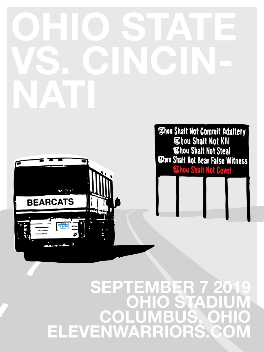 The Bearcats receive a familiar warning on their way to Columbus in this week's Game Poster.