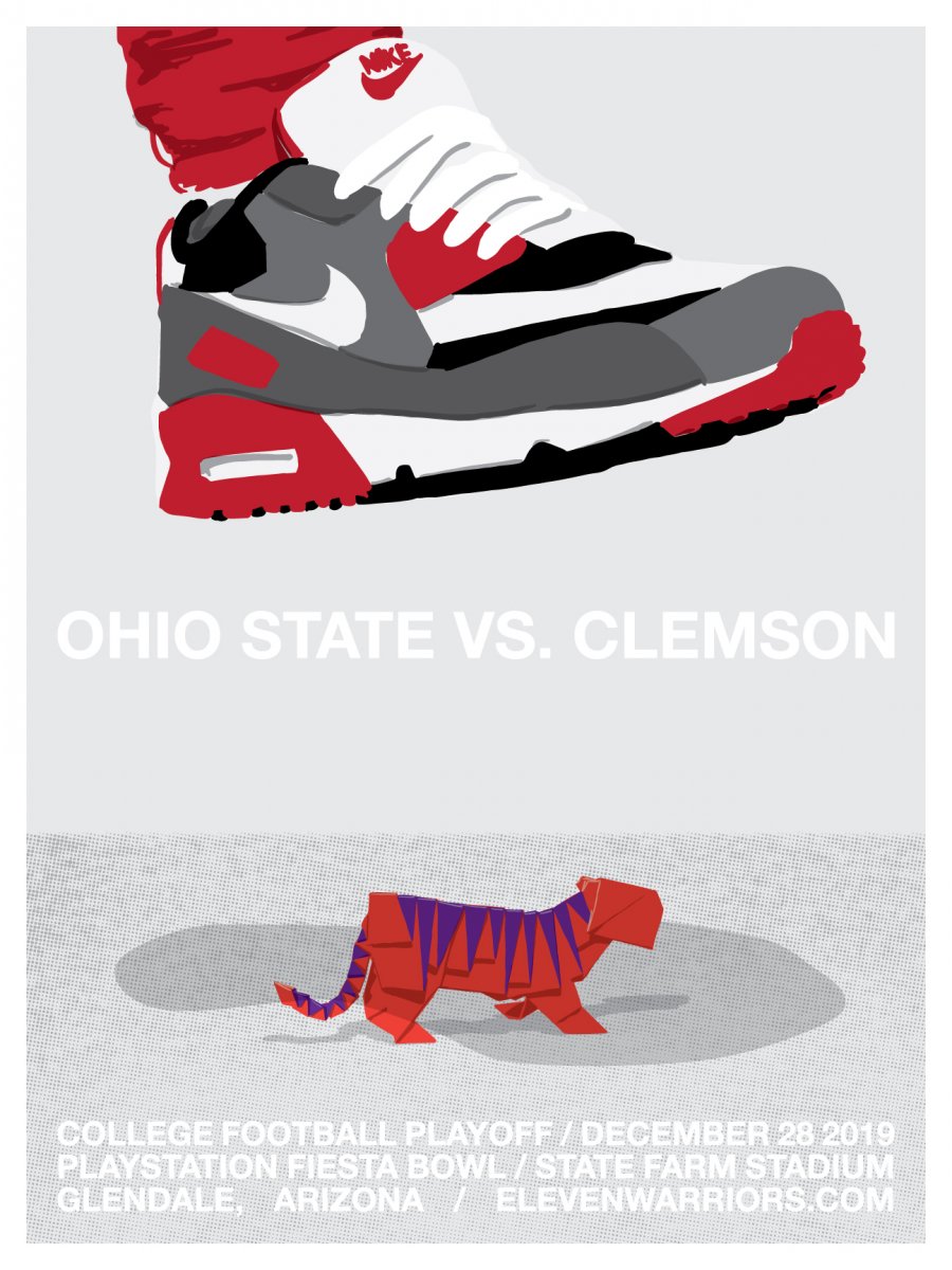 Brutus encounters a paper tiger in this week's game poster.
