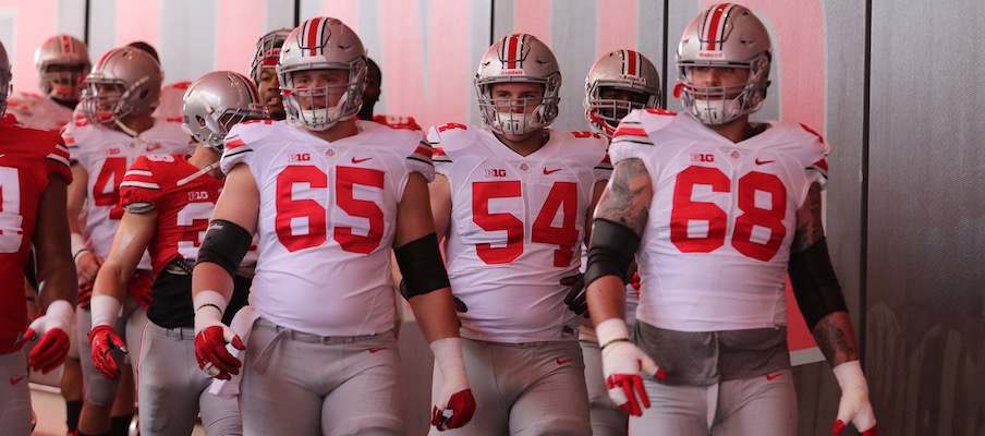 Pat Elflein, Billy Price and Taylor Decker