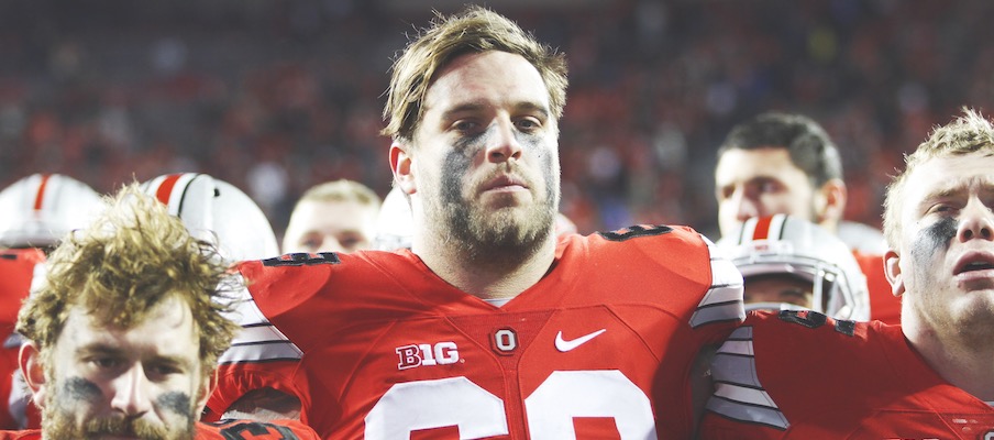 Taylor Decker after the 2015 loss to Michigan State Taylor Decker after the 2015 loss to Michigan State