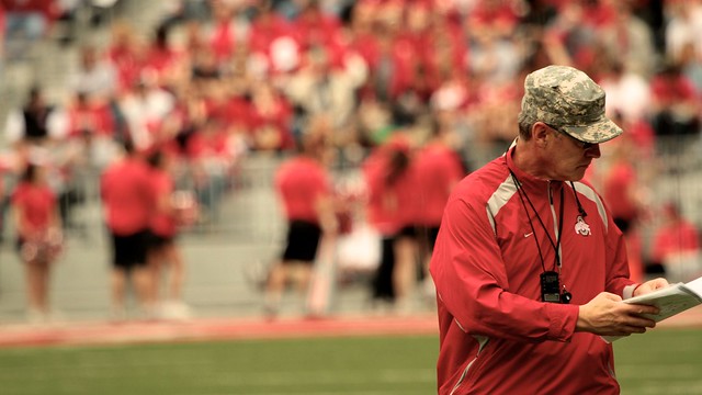 tress' last game coaching in ohio stadium, april 2011