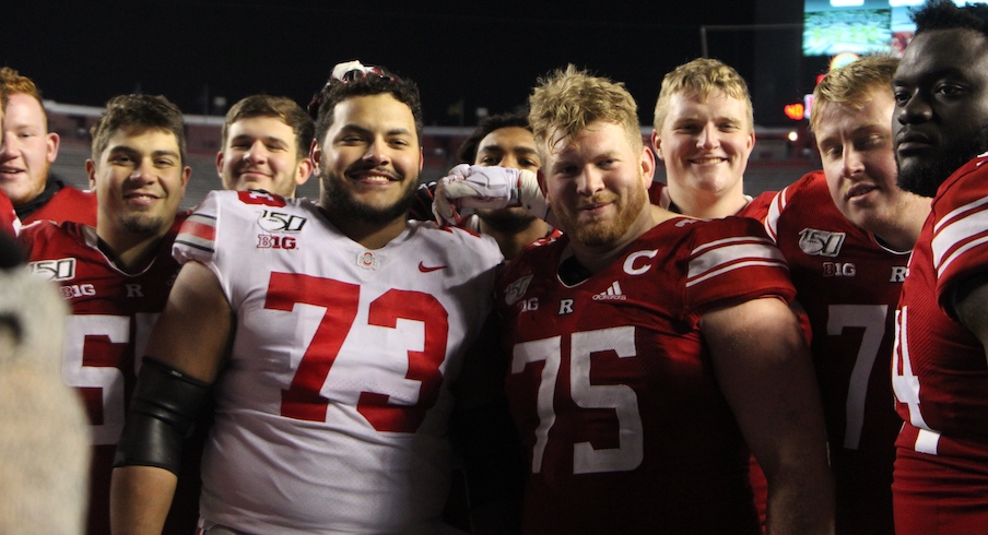 Jonah Jackson with Rutgers teammates