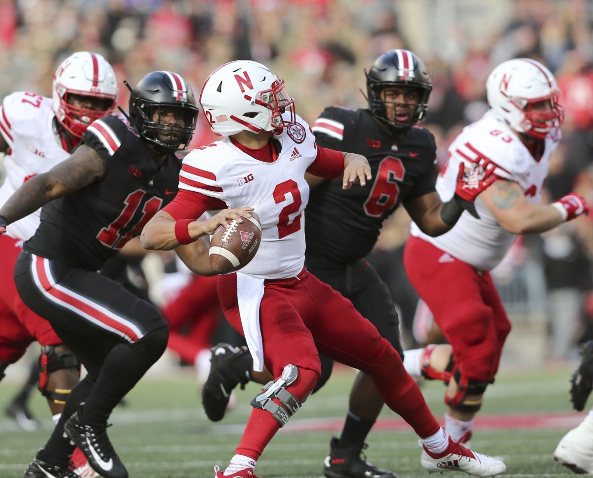 Nov 3, 2018; Columbus, OH, USA; Nebraska Cornhuskers quarterback Adrian Martinez (2) throws during the fourth quarter against the Ohio State Buckeyes at Ohio Stadium. Mandatory Credit: Joe Maiorana-USA TODAY Sports Nov 3, 2018; Columbus, OH, USA; Nebraska Cornhuskers quarterback Adrian Martinez (2) throws during the fourth quarter against the Ohio State Buckeyes at Ohio Stadium. Mandatory Credit: Joe Maiorana-USA TODAY Sports
