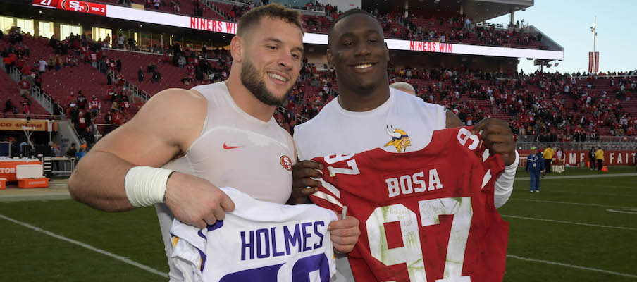 Nick Bosa and Jalyn Holmes