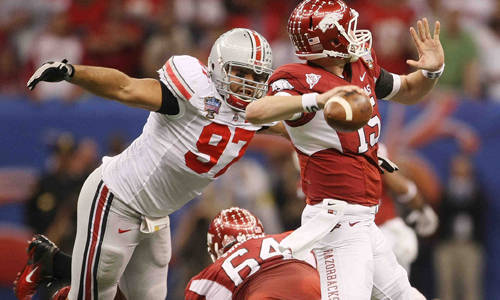 Ohio State's defeat of Arkansas marked the day Ohio State toppled the mighty SEC. Ohio State's defeat of Arkansas marked the day Ohio State toppled the mighty SEC.