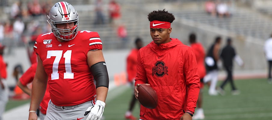 Josh Myers and Justin Fields