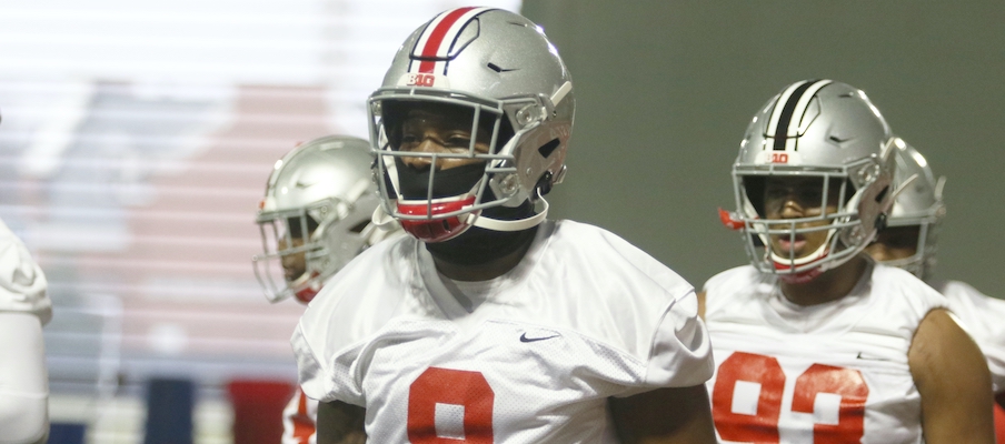 Javontae Jean-Baptiste at spring practice