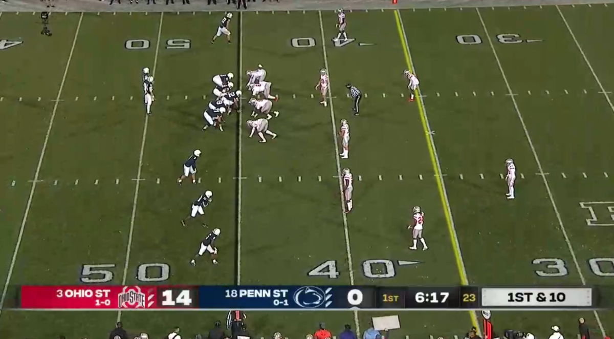 Ohio State's 2-high alignment against Penn State