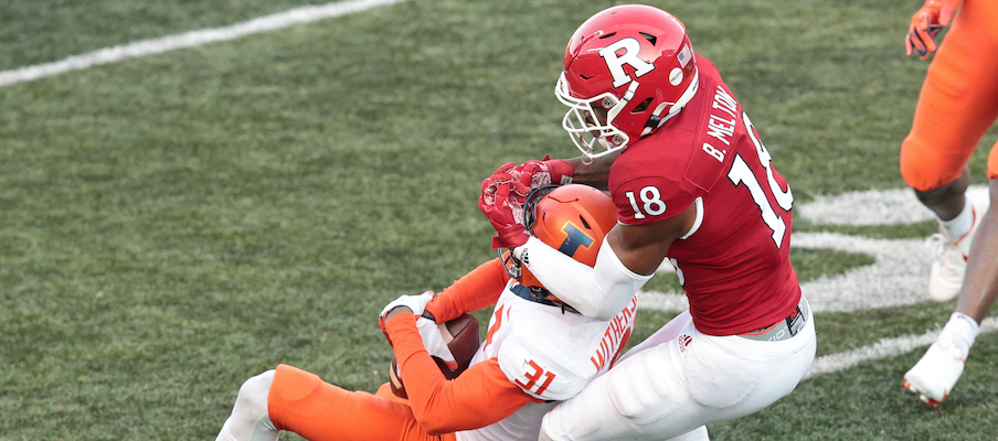 Devon Witherspoon intercepts a pass against Rutgers