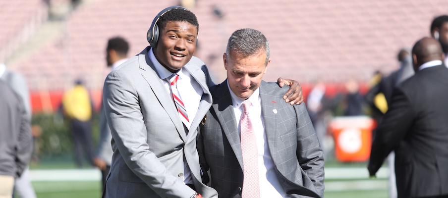 Dwayne Haskins and Urban Meyer Dwayne Haskins and Urban Meyer