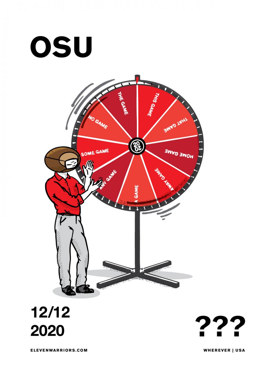 Brutus tries his luck and spins the 2020 wheel in this week's game poster.