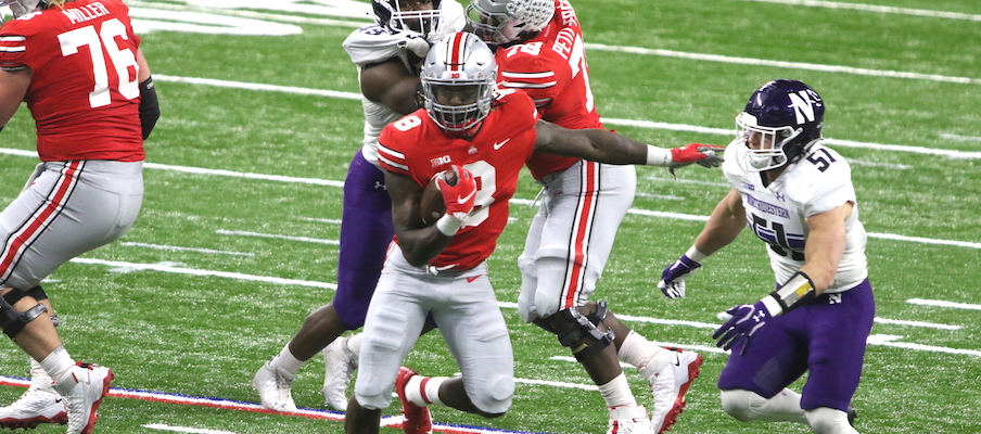 Trey Sermon running vs. Northwestern Trey Sermon running vs. Northwestern