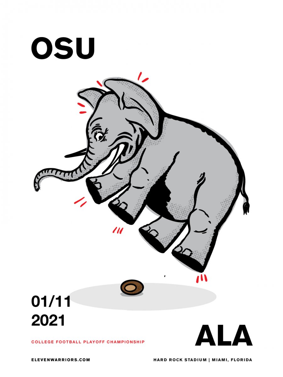 Brutus strikes fear in the heart of Bama in this week's game poster.