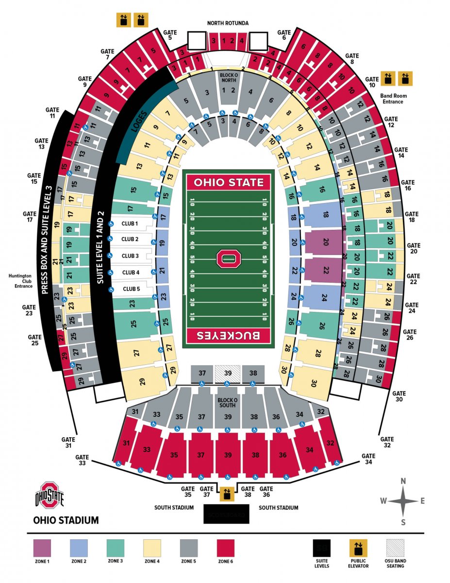 Ticket zone map