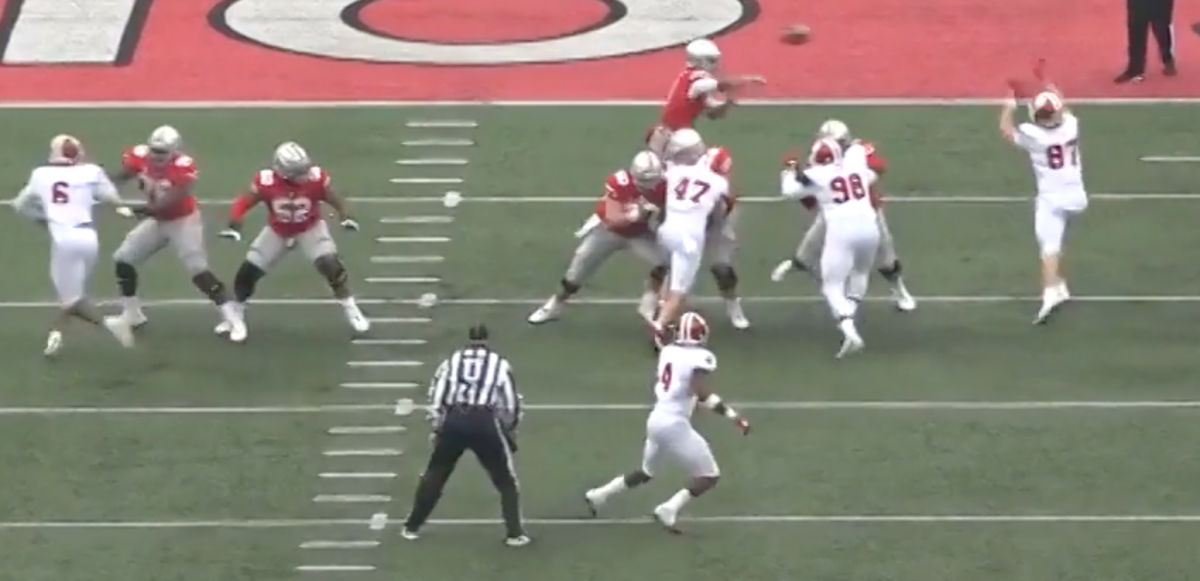 OSU O-Line blocks inside-out.