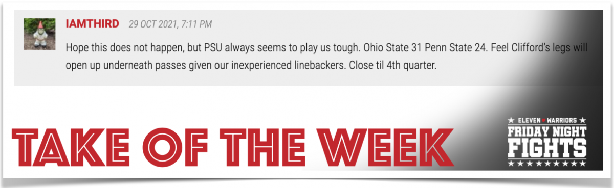 all hail the 11W Take of the Week