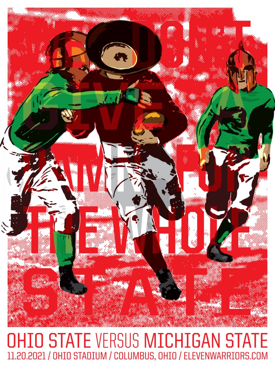Brutus runs through the Spartans in classic fashion in this week's game poster.