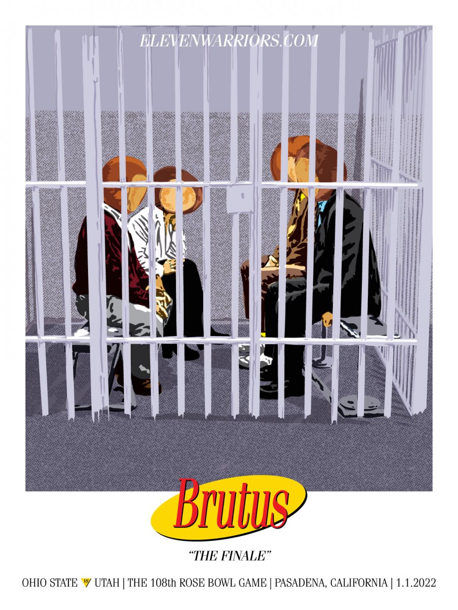 Brutus pays for not bering a Good Samaritan these past ten years in this week's game poster.