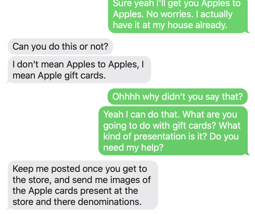 No apples to apples, actually. No apples to apples, actually.