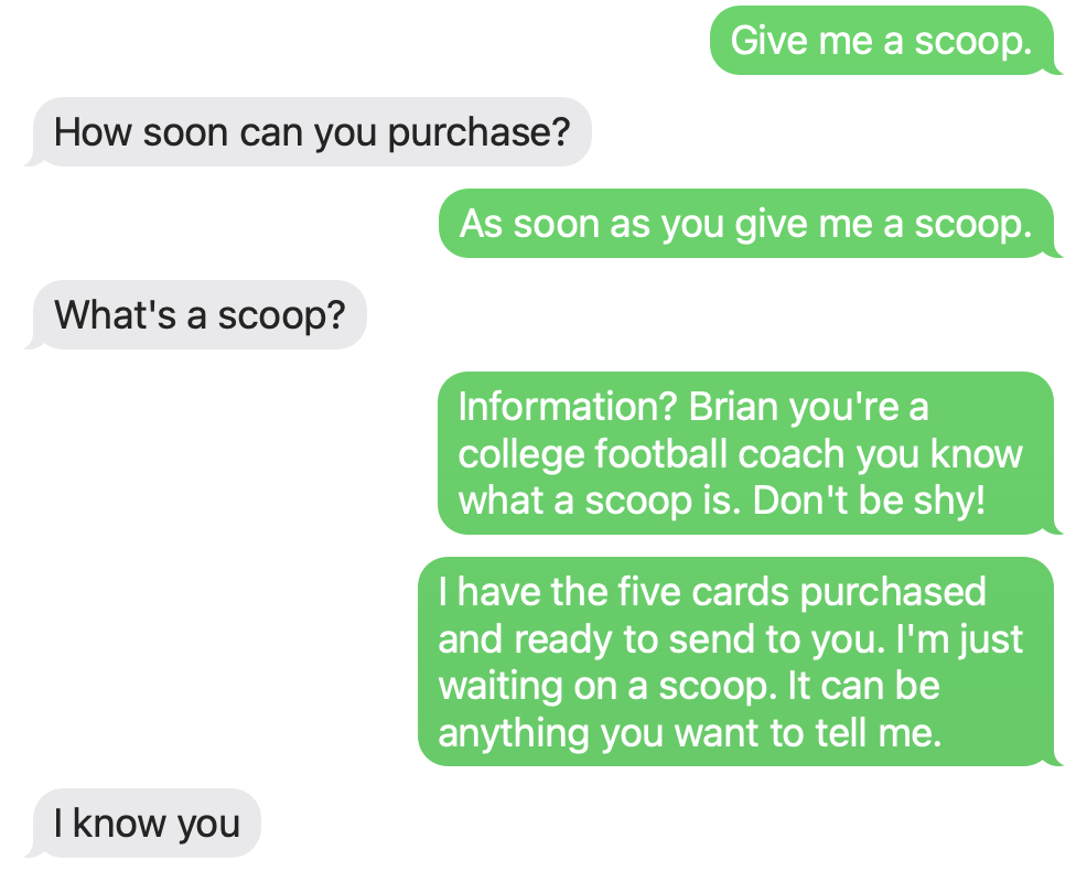 I want a scoop. I want a scoop.