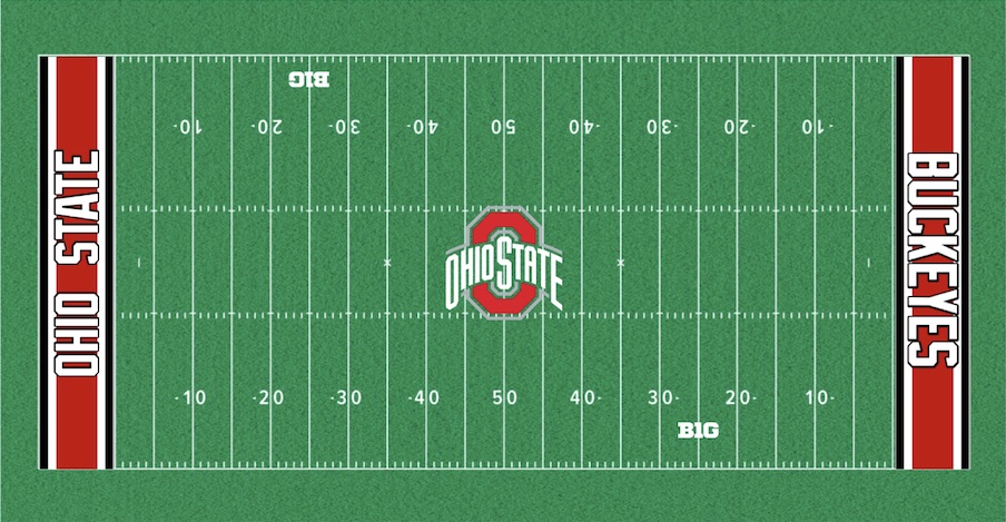 Helmet stripe end zones