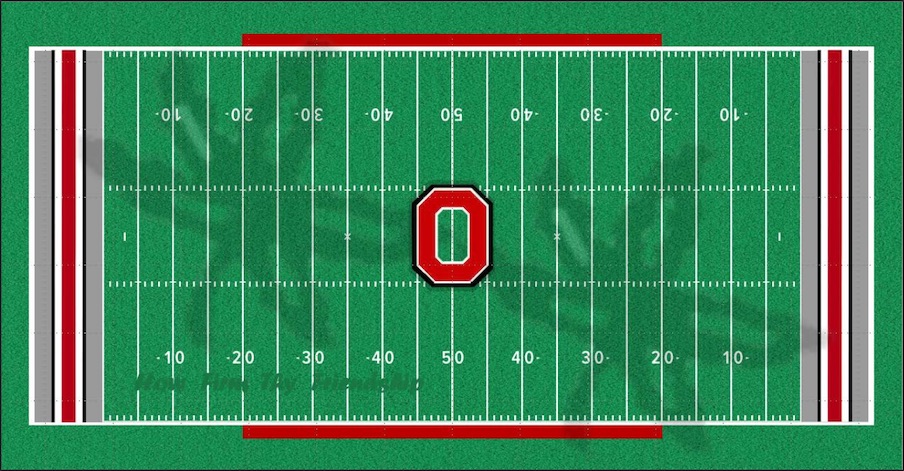 Helmet stripe end zones