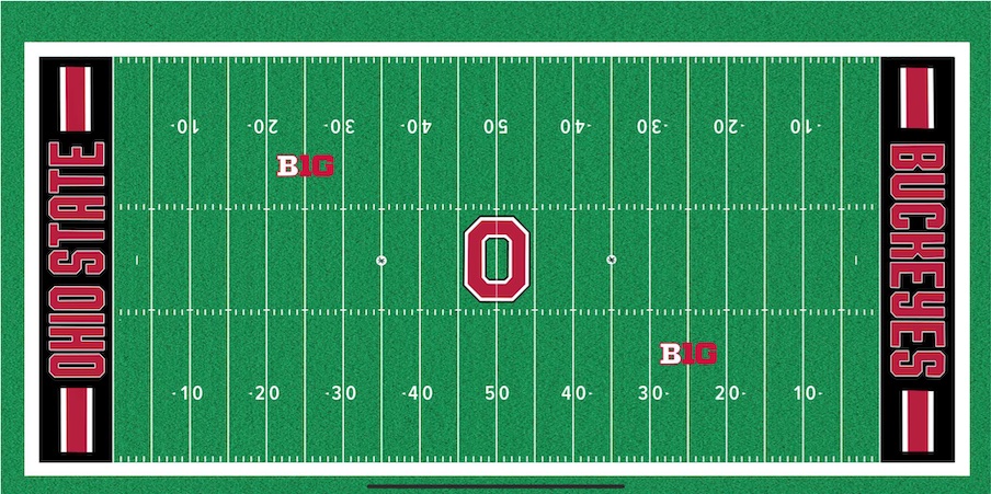 Black helmet stripe end zones