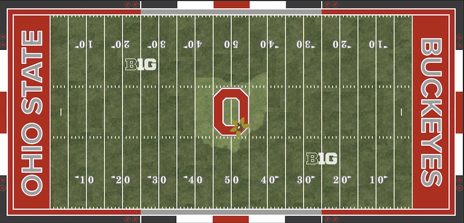 State outline scarlet end zones State outline scarlet end zones