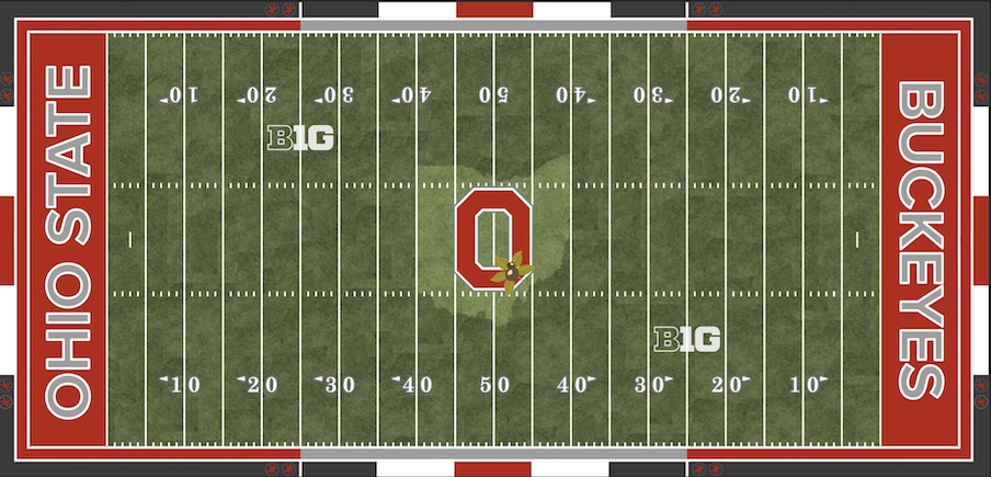 State outline scarlet end zones